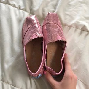 TOMS pink sparkly